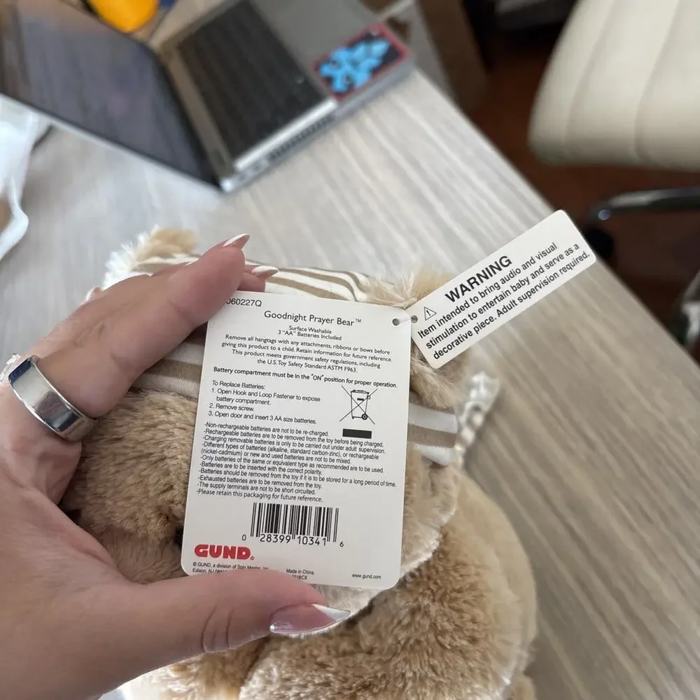 GUND Animated Goodnight Prayer Bear Spiritual Plush Stuffed Animal, 13” NWT NEW